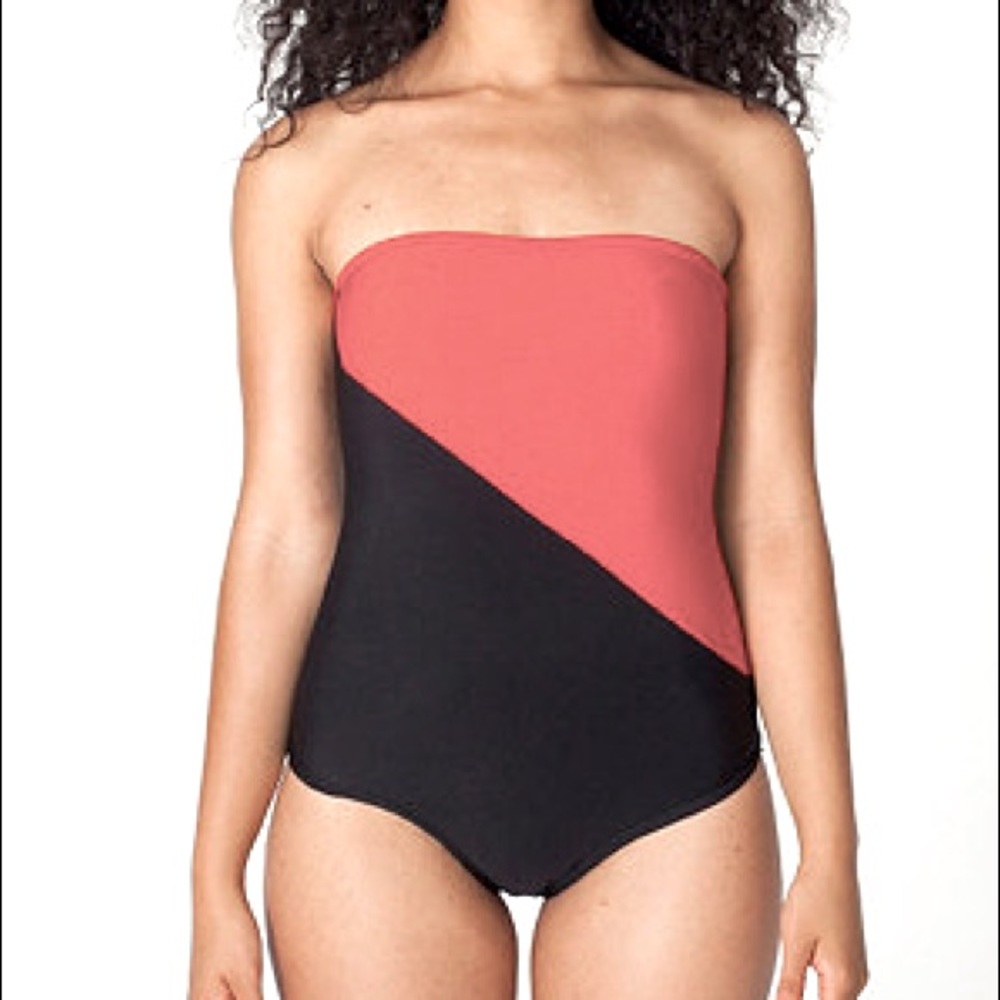American Apparel Two-Tone Fuchsia/Black Swimsuit
